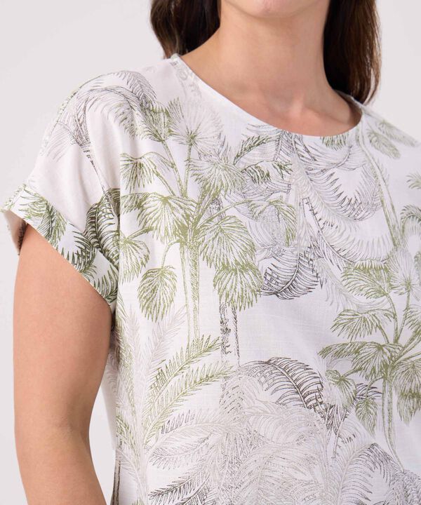 Blusa Estampada Cuello Redondo 