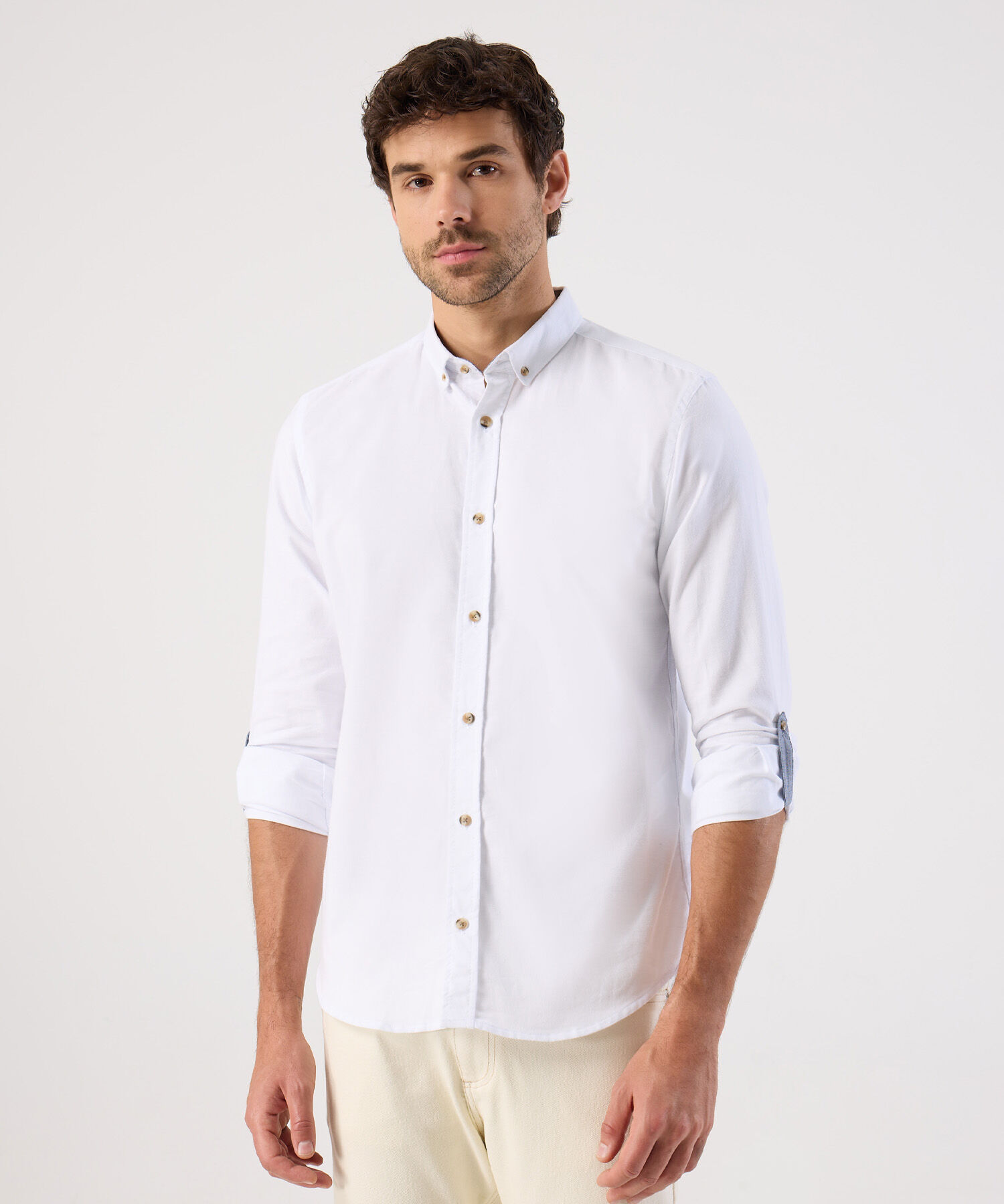 Camisa Unicolor Regular Fit Para Hombre