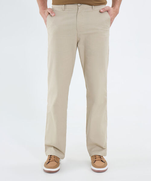 Pantalon Regular Para Hombre, Beige, hi-res image number null