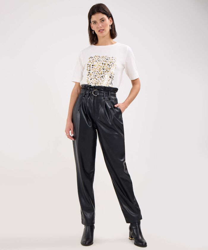 Pantal&oacute;n Paper Bag en Efecto Piel