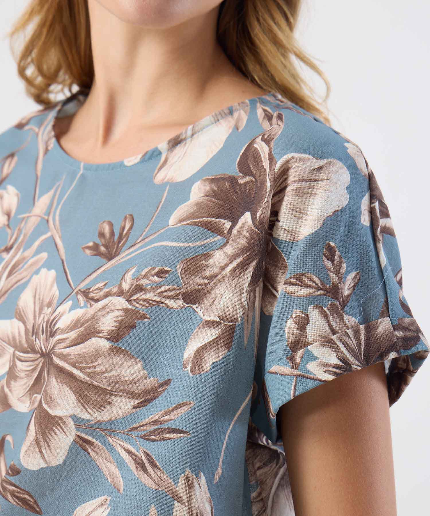 Blusa Manga Corta Estampada