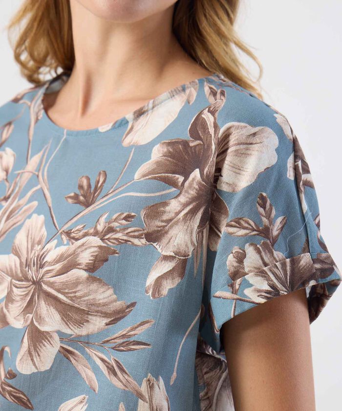 Blusa Manga Corta Estampada