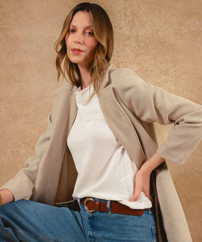 Camiseta Manga Sisa Texturizada