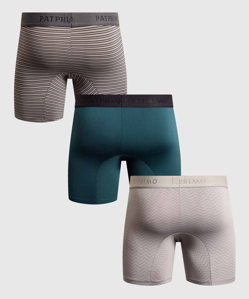 Set x3 B&oacute;xers Medio con Detalles para Hombre