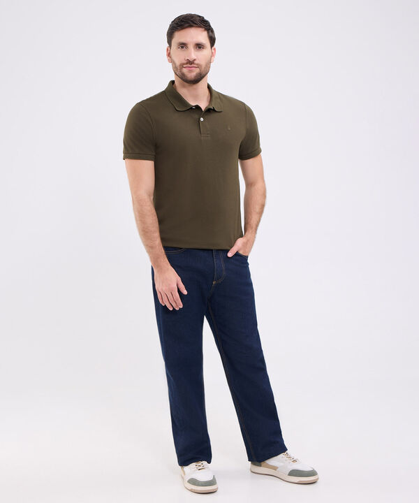 Polo Unicolor Para Hombre