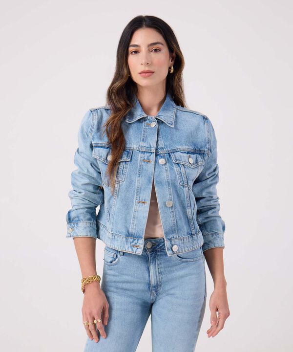 Chaqueta Trucker Tono Azul Claro  image number null