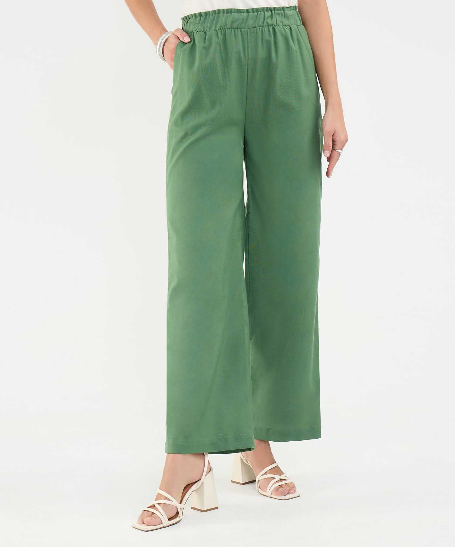 Pantalón Fluido en Efecto Lino