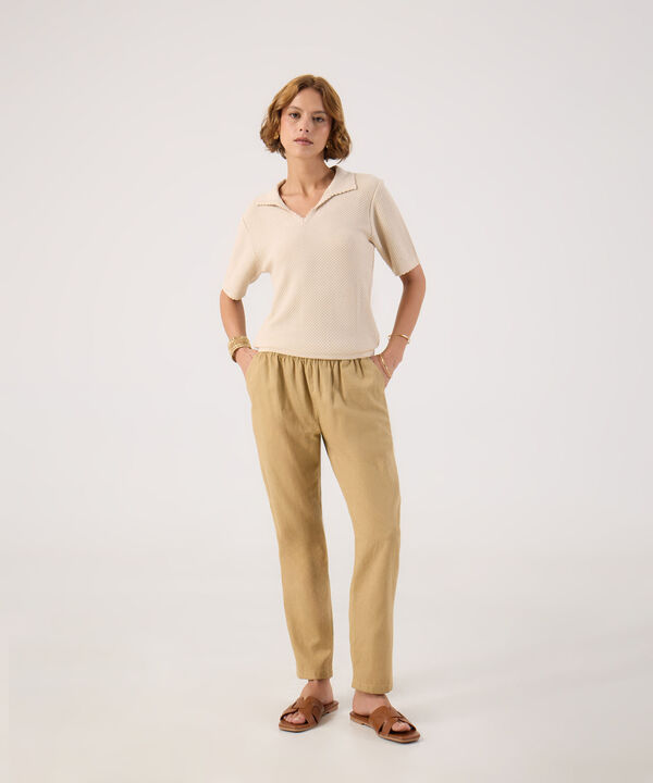 Polo texturizada unicolor 