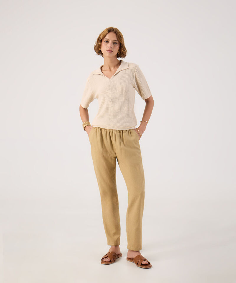 Polo texturizada unicolor 