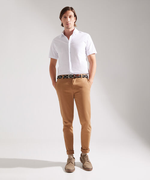 Camisa Manga Corta con Cuello Camisero Blanco image number null