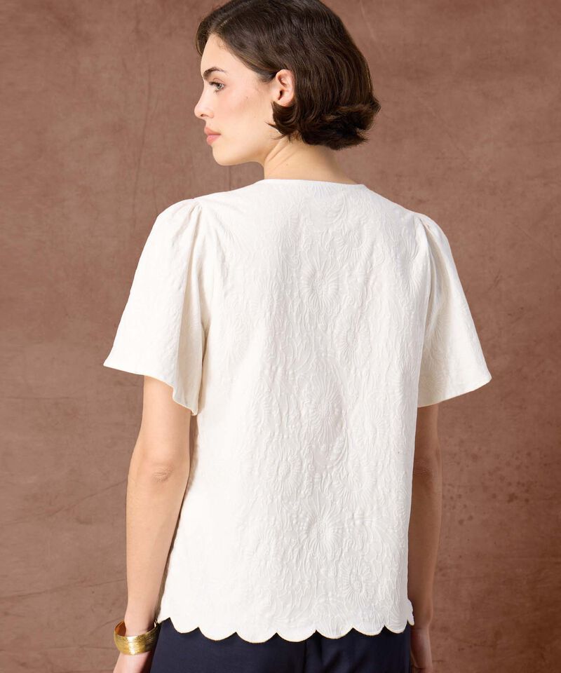Blusa con Escote V y Cierre de Lazos Para Mujer
