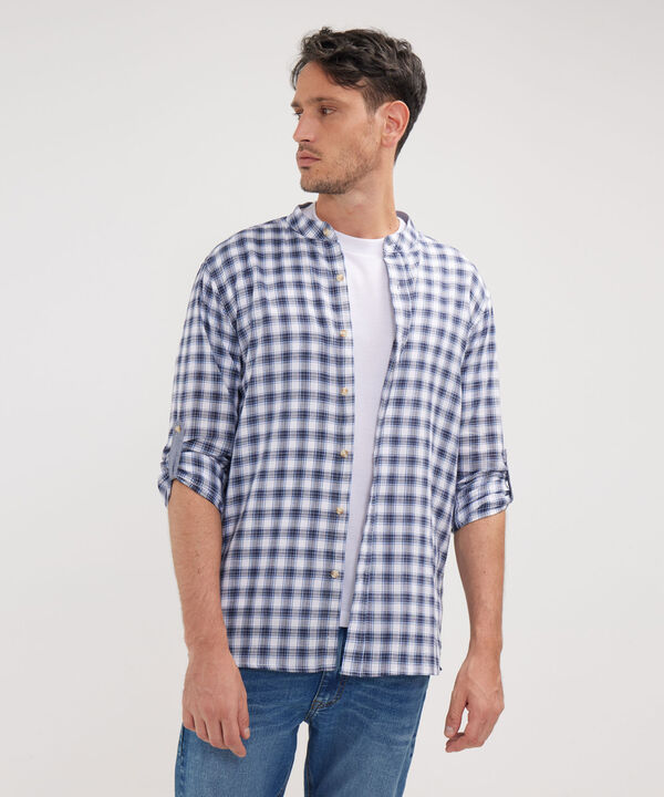 Camisa Manga Larga Cuello Mao Prete&ntilde;ido image number null