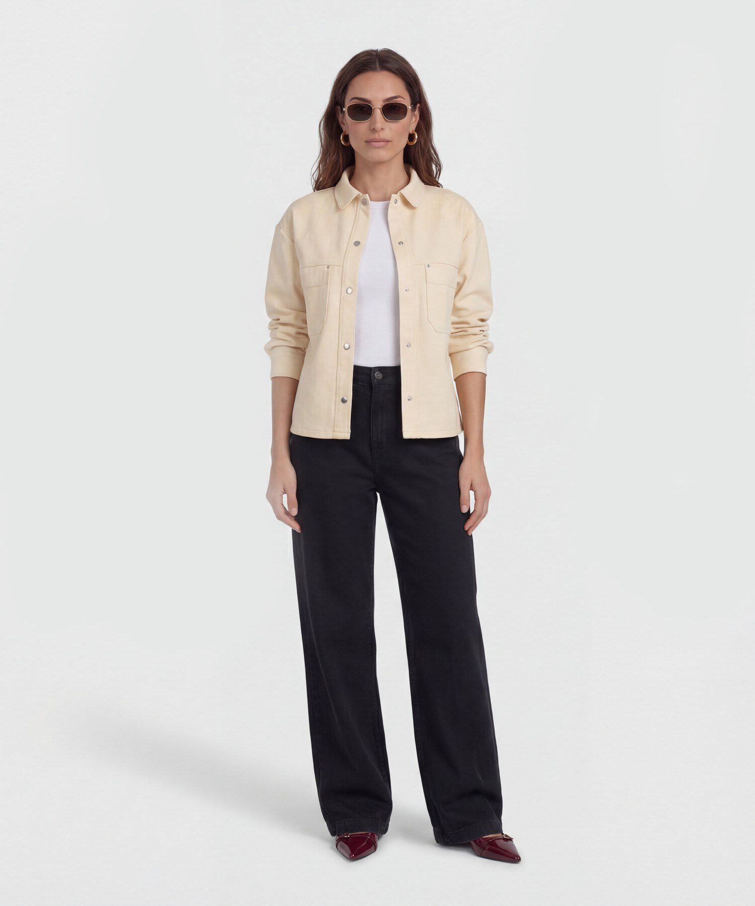 Chaqueta Unicolor Estilo Cargo para Mujer