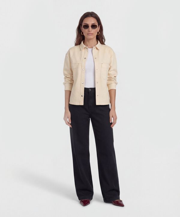Chaqueta Unicolor Estilo Cargo para Mujer