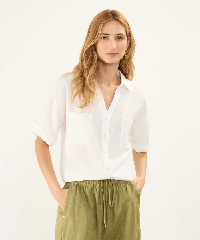 Camisa en Efecto Lino