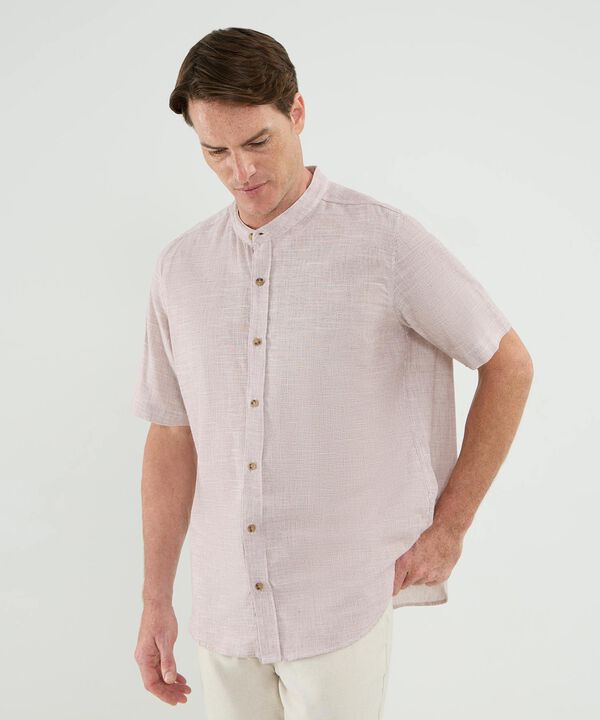 Camisa Manga Corta Cuello Neru Lino Para Hombre image number null