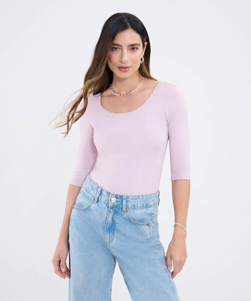 Camiseta Unicolor Manga ¾ image number null