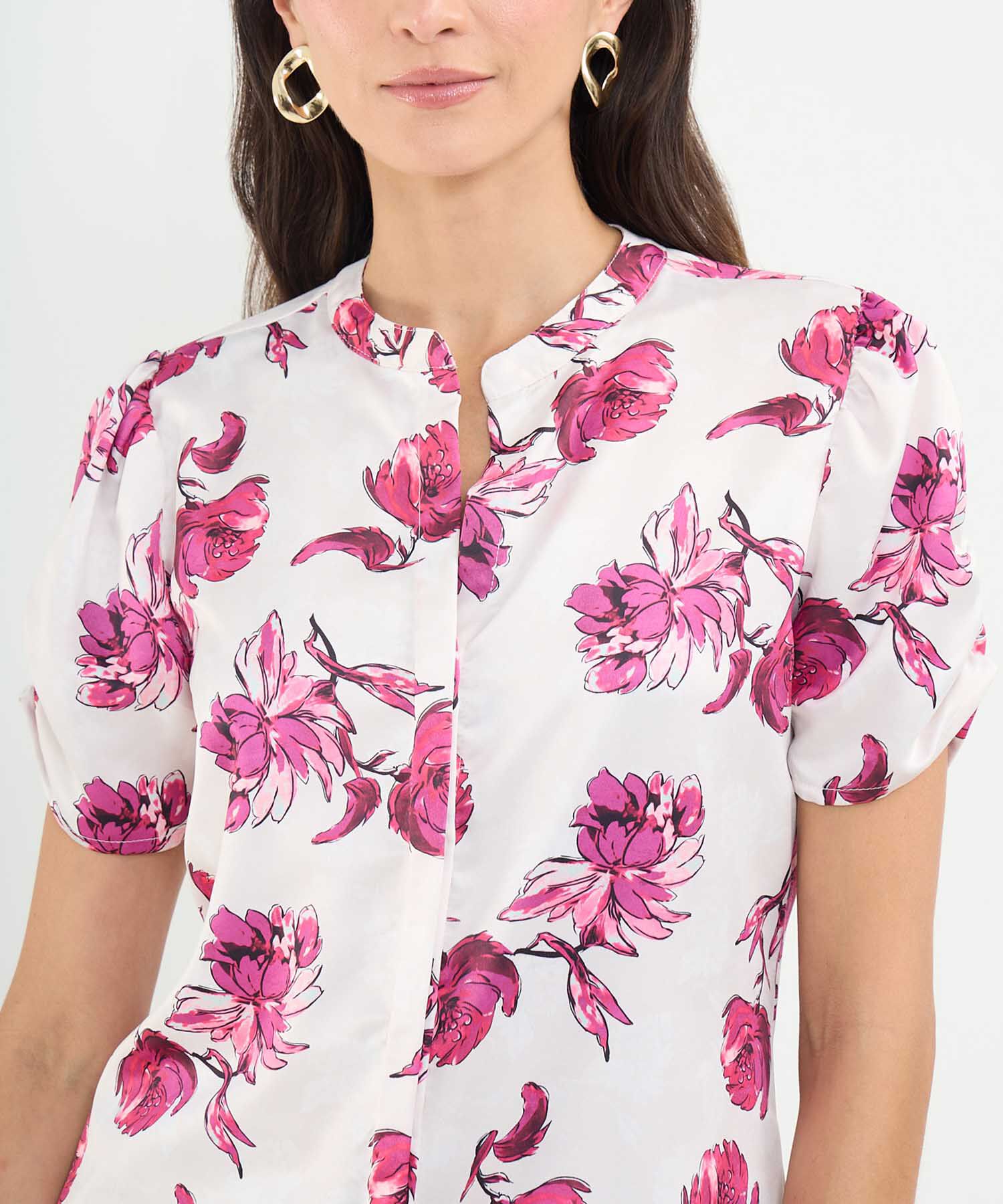 Blusa Estampada Manga Englobada