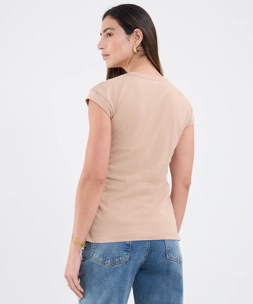 Camiseta Manga Corta Con Recogido En Costado
