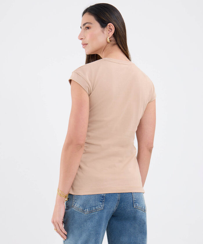 Camiseta Manga Corta Con Recogido En Costado