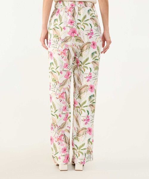 Pantalón Estampada en Efecto Lino