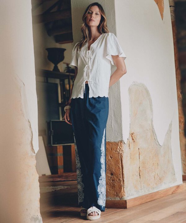 Pantal&oacute;n Fluido con Bordado image number null