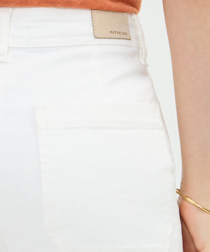 Jeans Culotte Tono Blanco