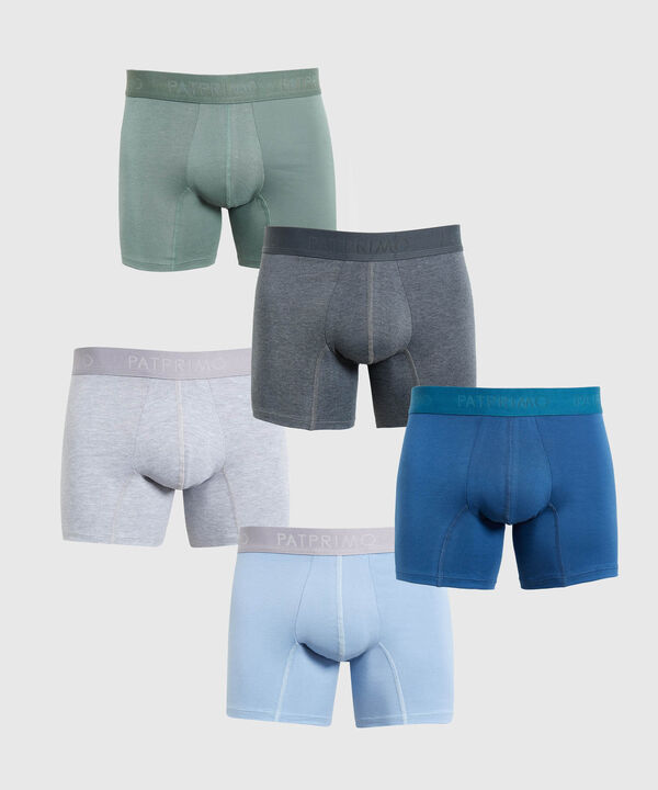 Pack X5 Boxer Medio En Algod&oacute;n Unicolor image number null