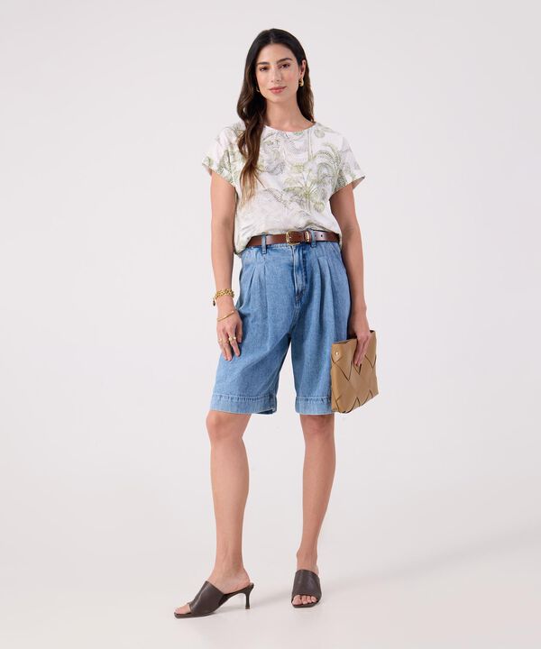 Blusa Estampada Cuello Redondo 