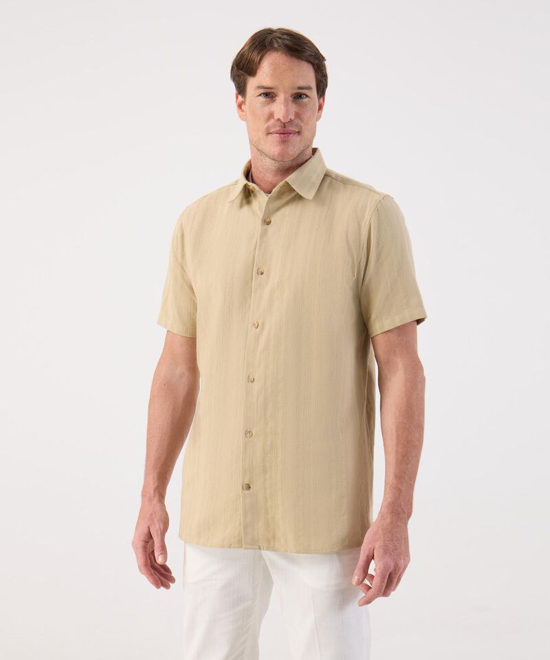 Camisa de Manga Corta Texturizada para Hombre