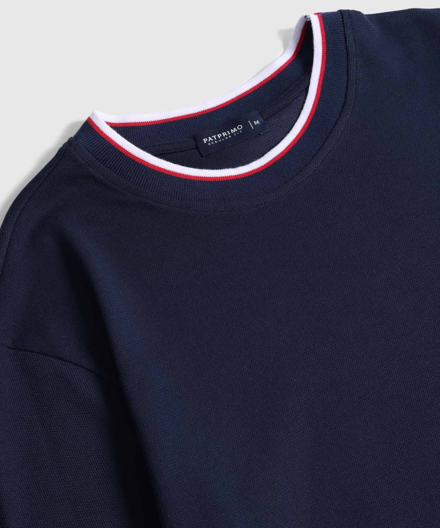 Camiseta Cuello Redondo Contrastado Hombre