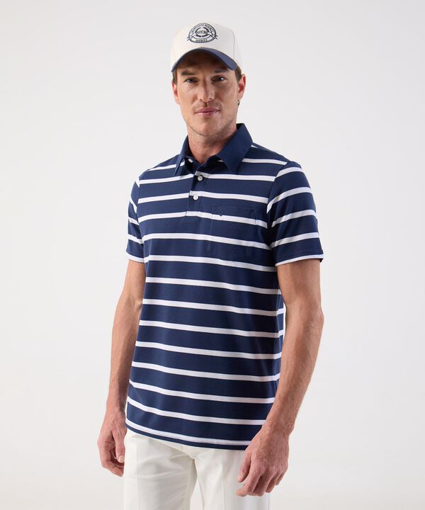 Polo a Rayas Cl&aacute;sico con Bolsillo Para Hombre image number null