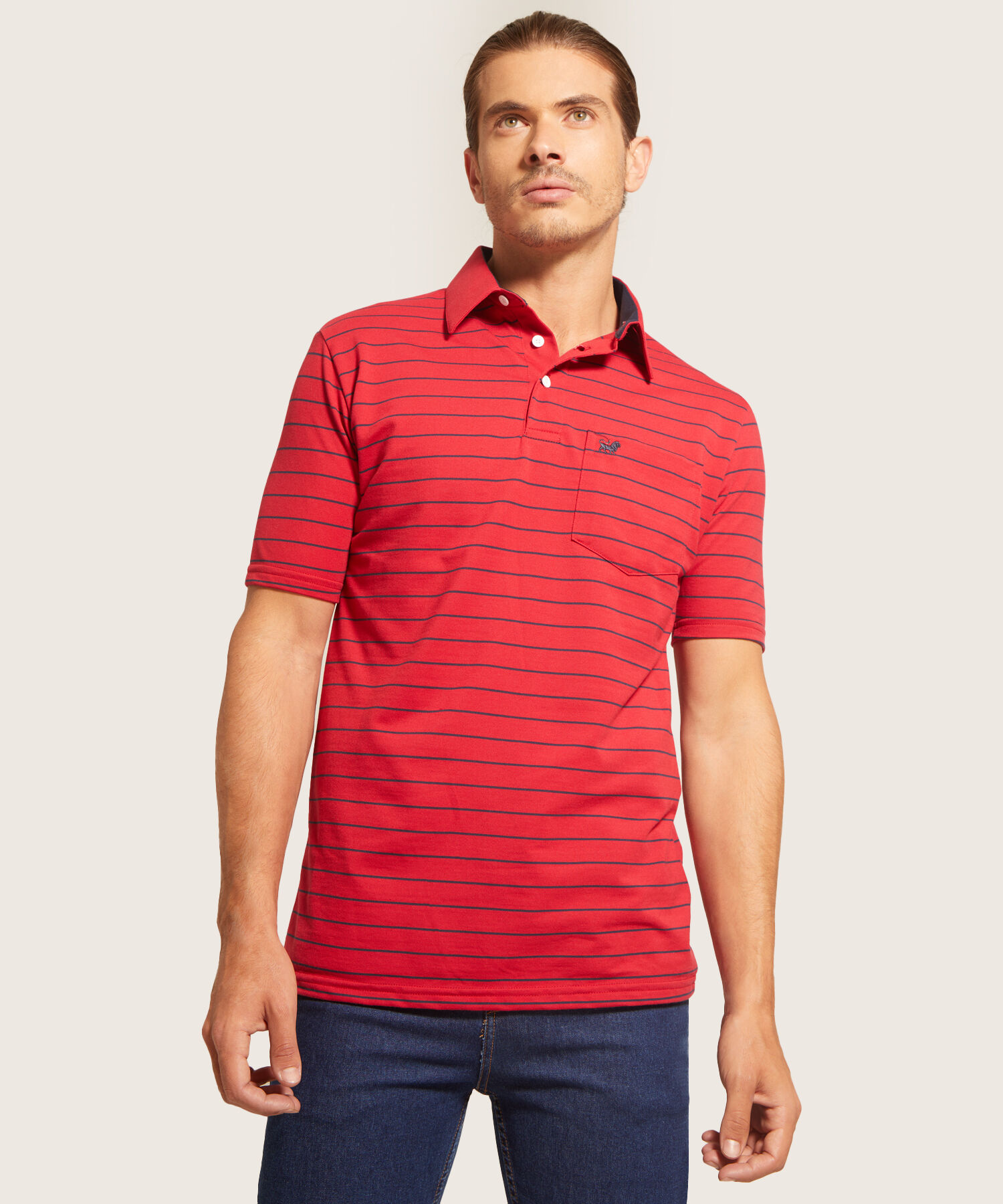 Polo Cuello Duro  Preteñido Bicolor