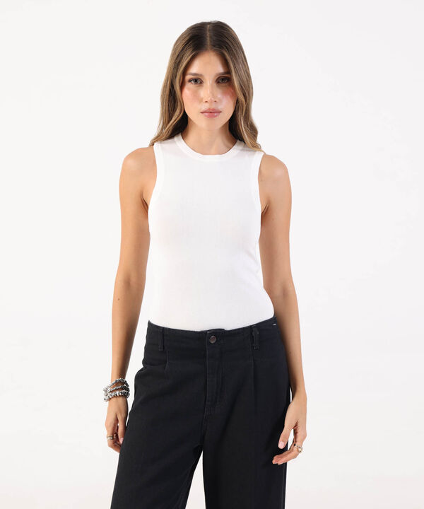 Camiseta de Punto Sin Mangas para Mujer