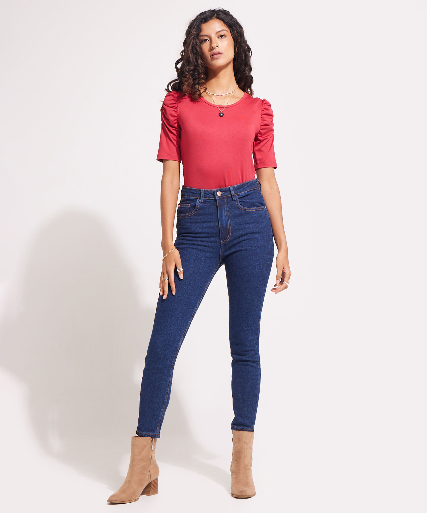 Jean Skinny Tiro Alto