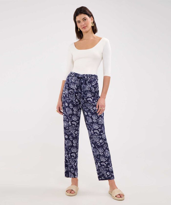 Pantalón Casual Estampado Botánico