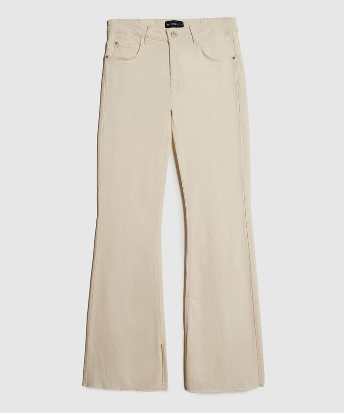 Jeans Flare Tono Blanco