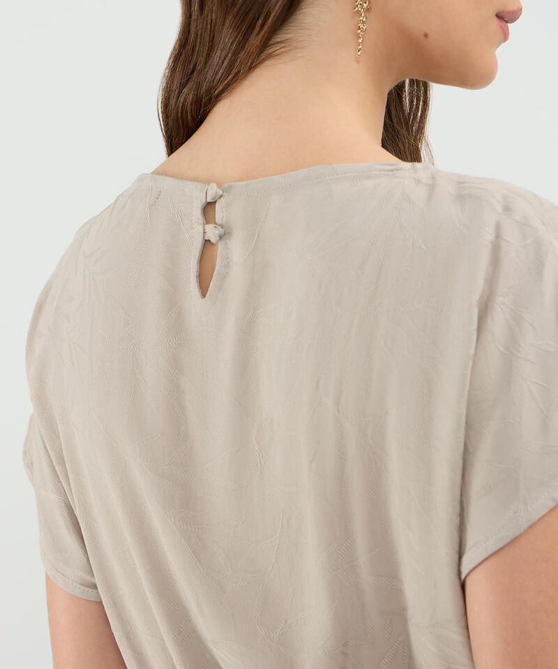 Blusa Manga Corta Ruedo Asimetrico Para Mujer