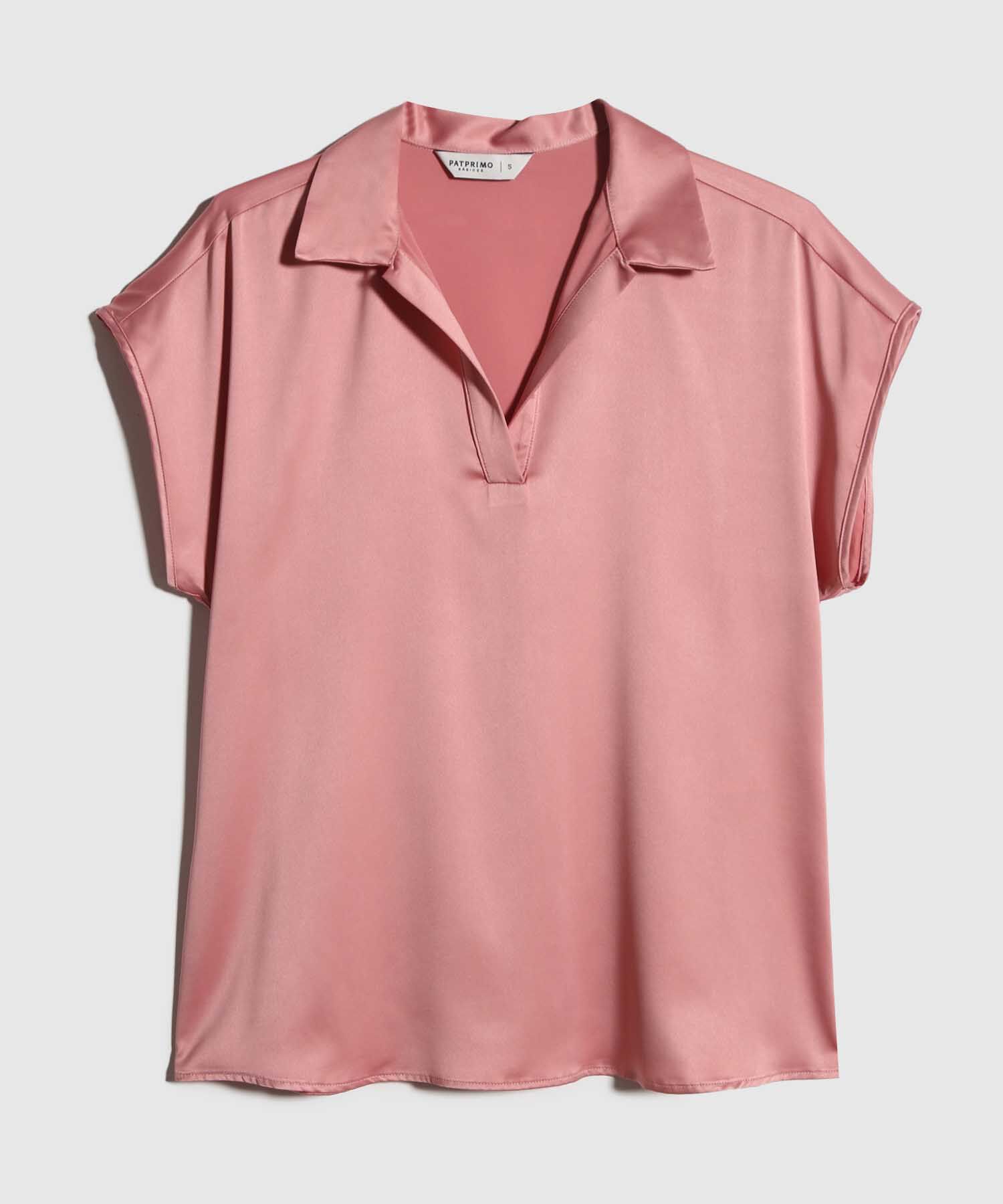 Blusa Satinada Escote en V