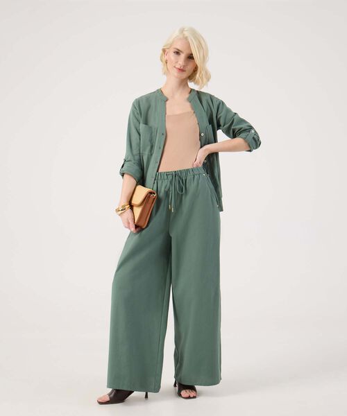 Pantalón Fluido Unicolor image number null