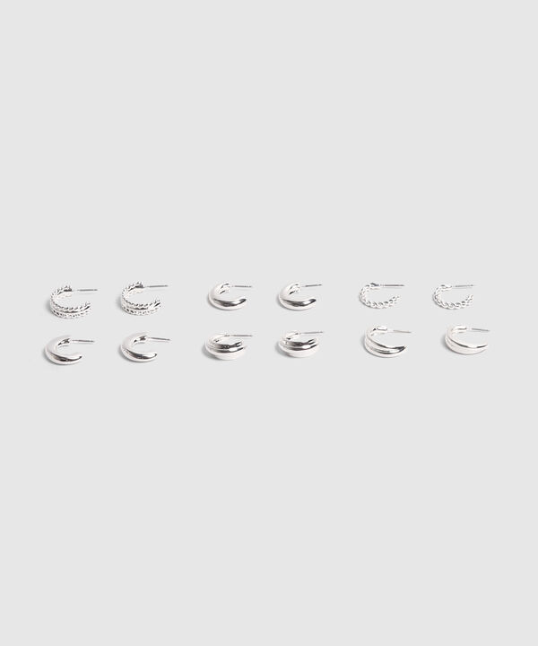 Set X6 Aretes Plateados 