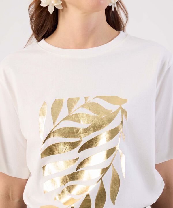 Camiseta Estampada Cuello Redondo Para Mujer