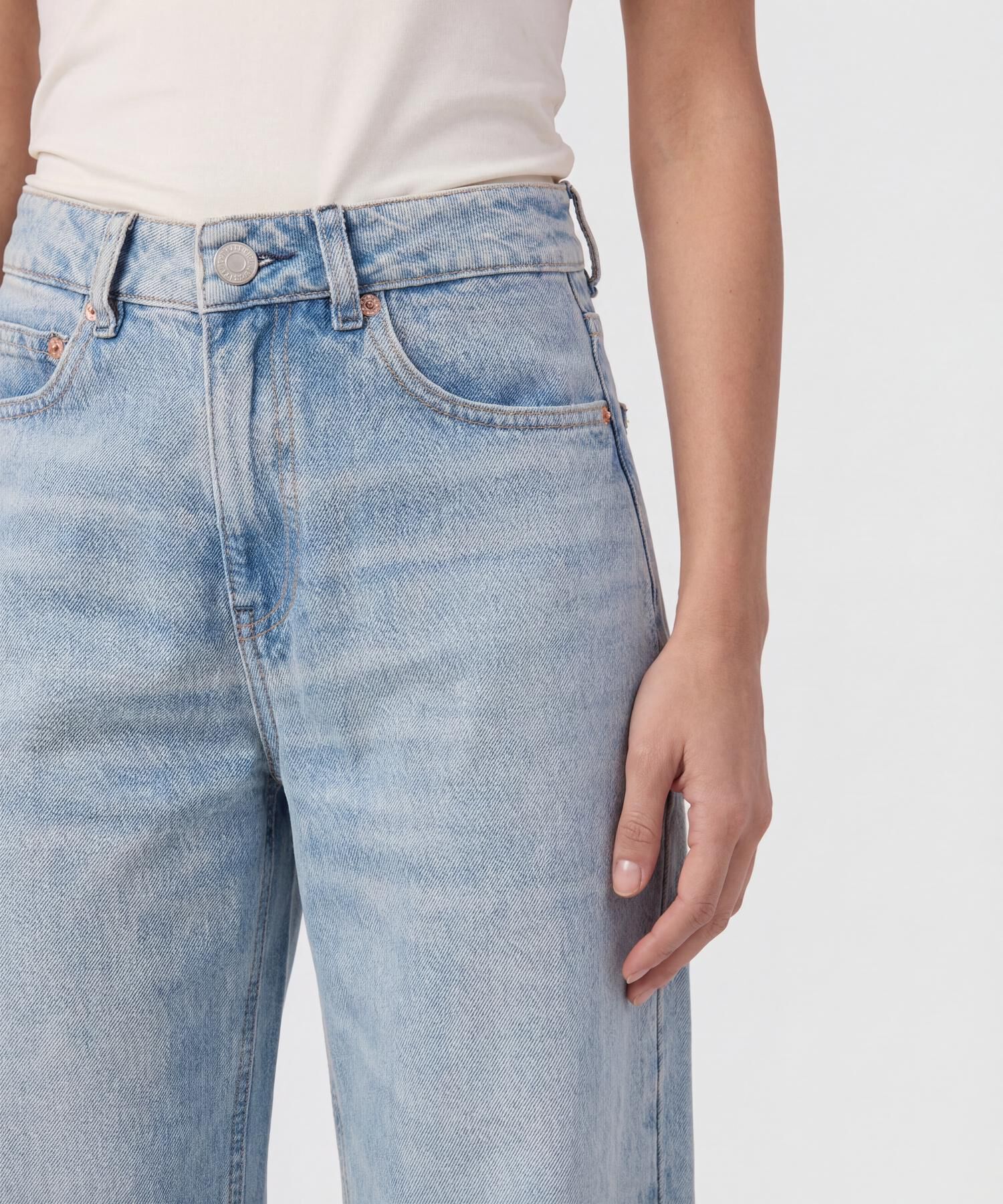 Jeans Wide Leg De Tiro Alto Para Mujer