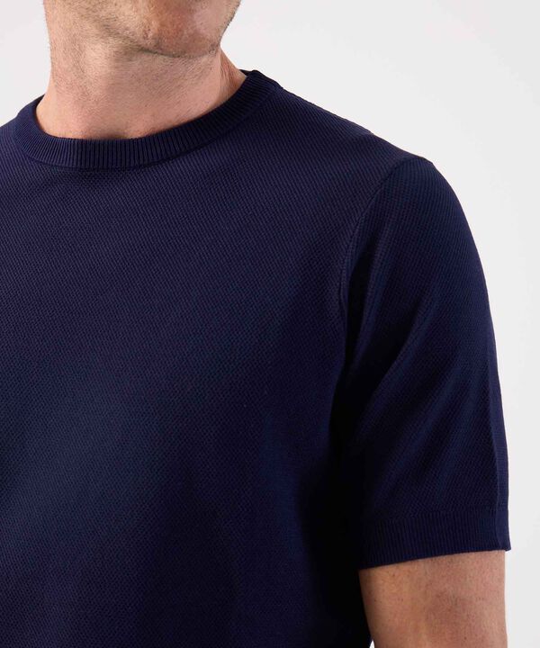 Camiseta de Punto Fino para Hombre Manga Corta