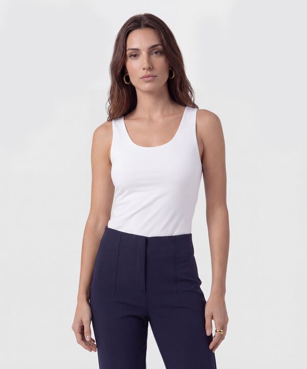 Camiseta B&aacute;sica De Manga Sisa Para Mujer image number null