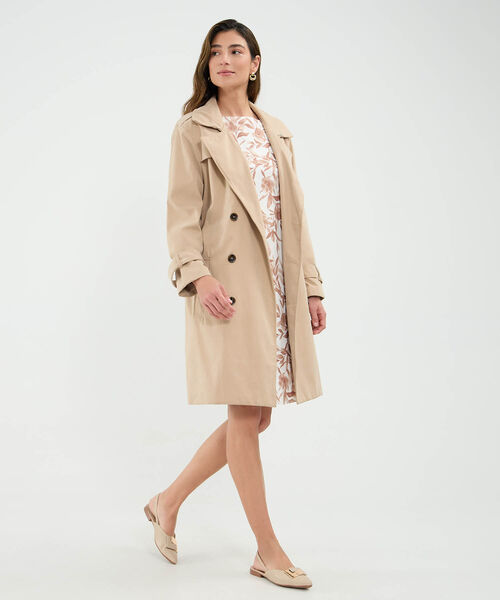 Vestido Estampado en Efecto Lino image number null