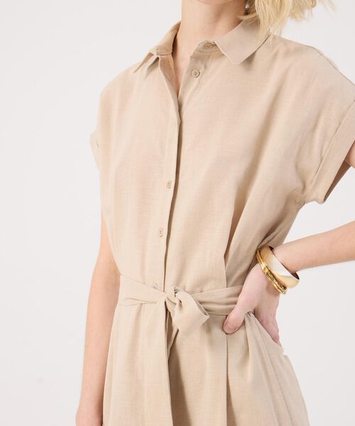 Vestido Camisero Unicolor image number null