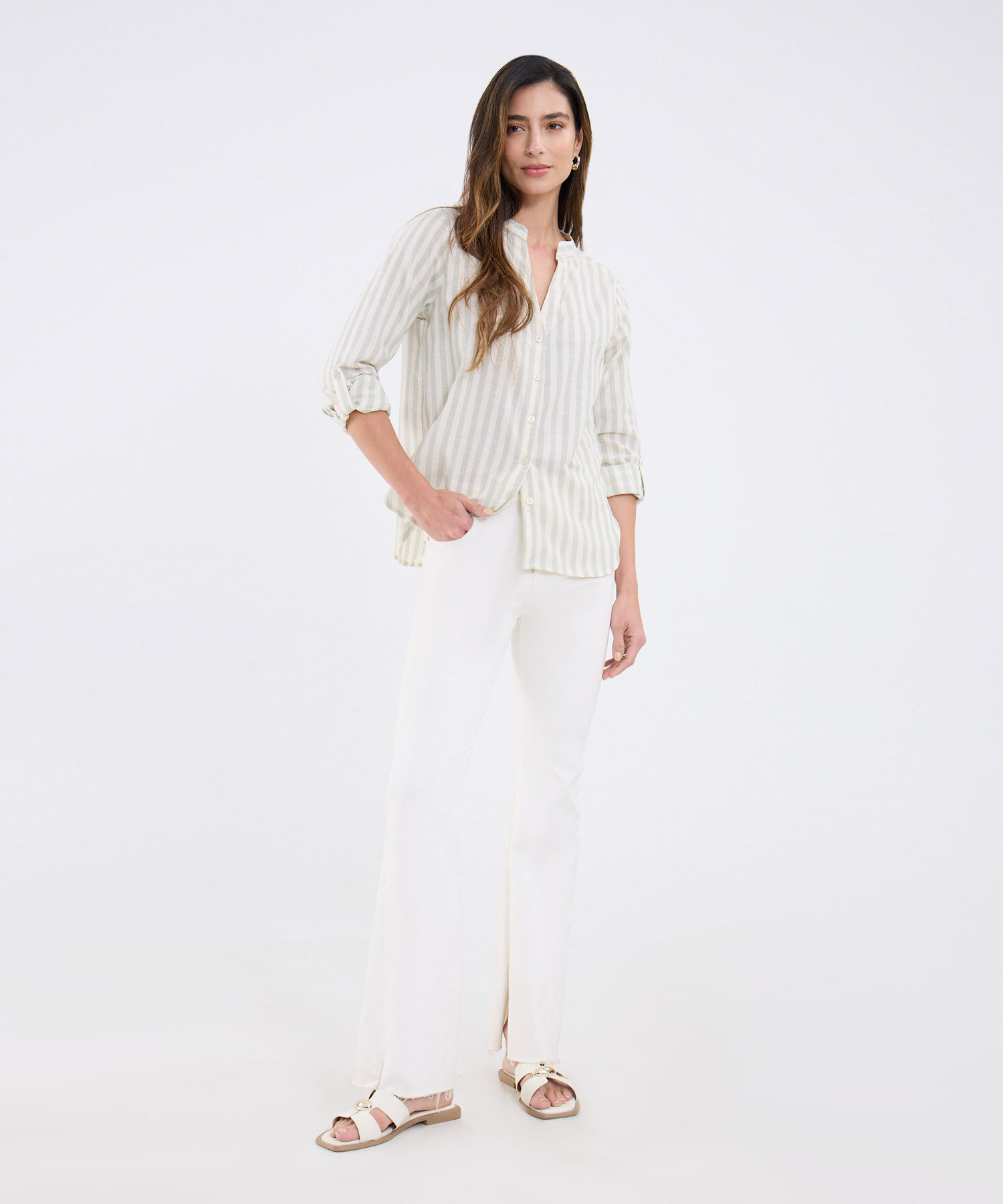 Blusa Manga Largacon Estampado A Rayas