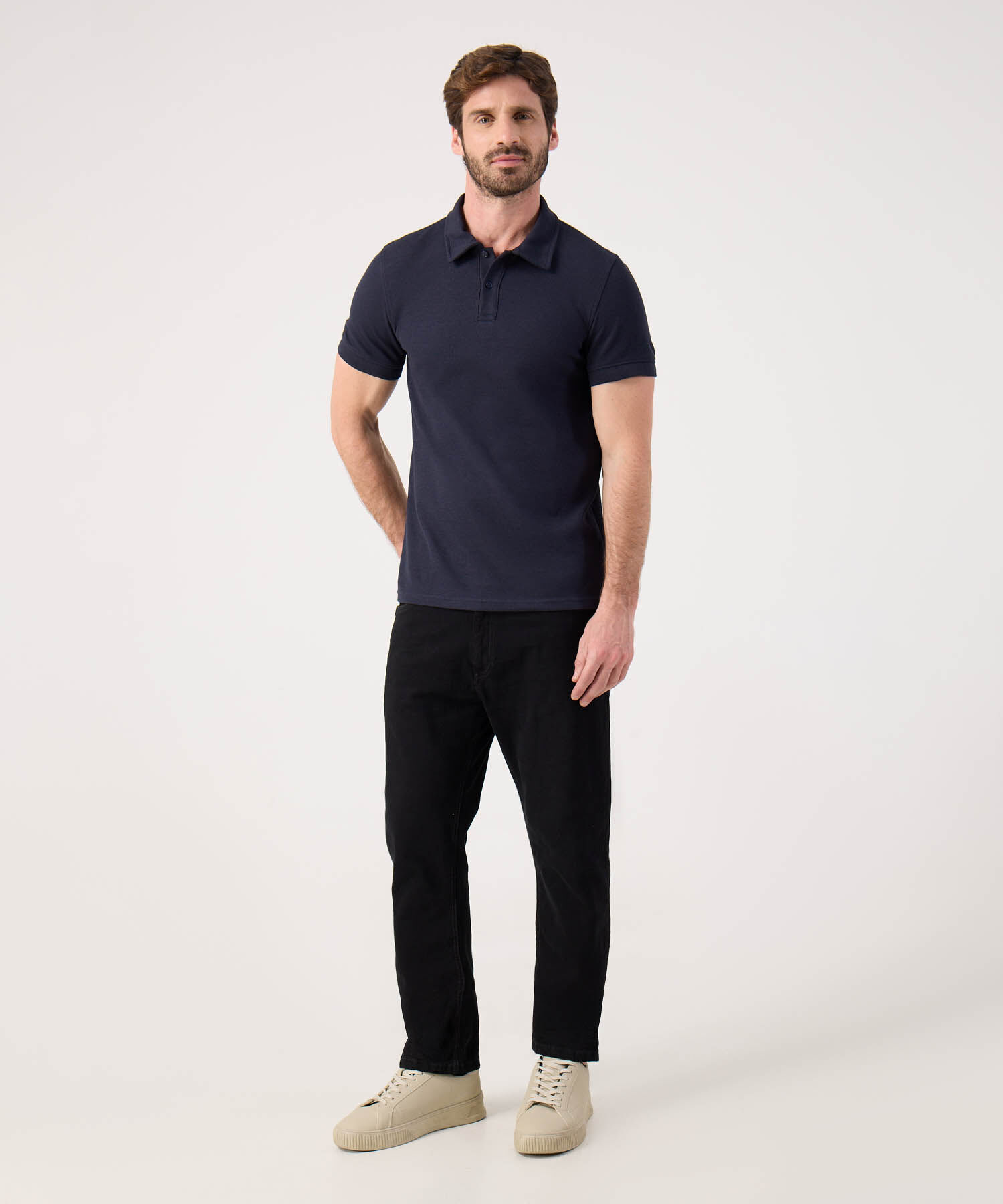 Polo Unicolor Texturizada 