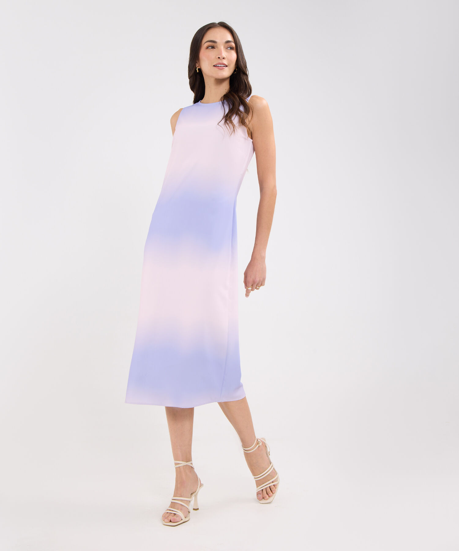 Vestido Satinado Estampado